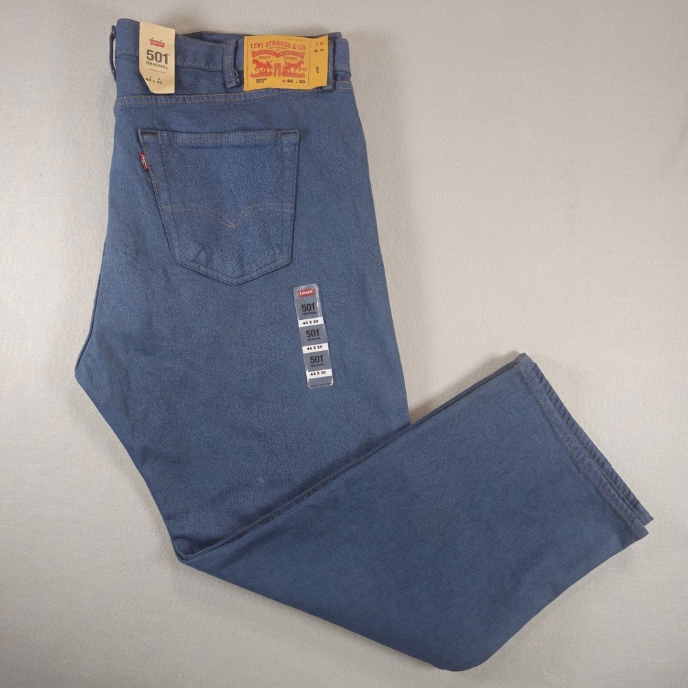 Levi's 501 Jeans Mens 44x30 Blue Original Fit Straight Button Fly NWT 00501-0000